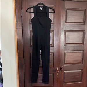 Black Wide-Strap Jumpsuit - Women's Classic Romper